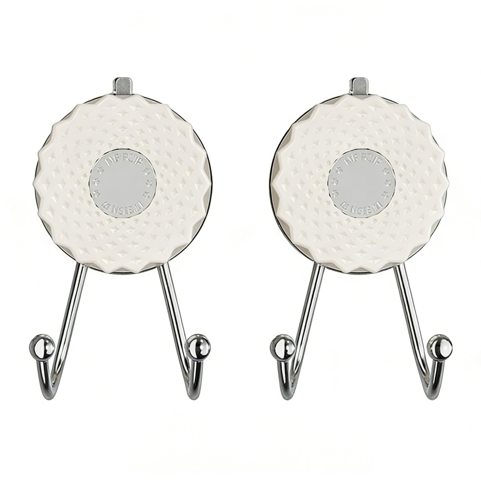Kalttoy Milky White 2 Pieces Vacuum Adhesive Hook Double Hook For Shower Tiled Glass Surfaces Multipurpose Fasteners