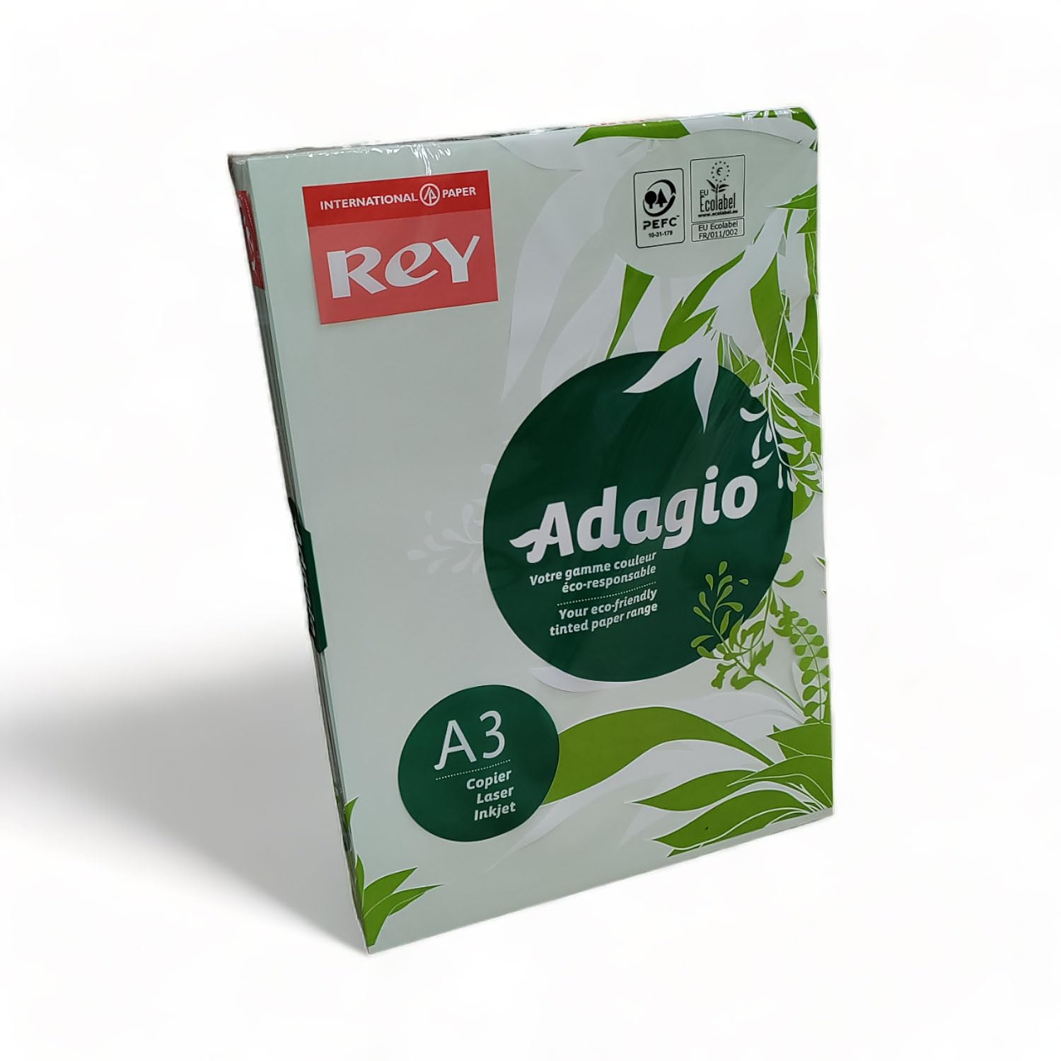 Rey Adagio A3 80gsm (500 Sheets) Pistachio Paper - for Laser, Copiers and Inkjet Printers - 1 Ream