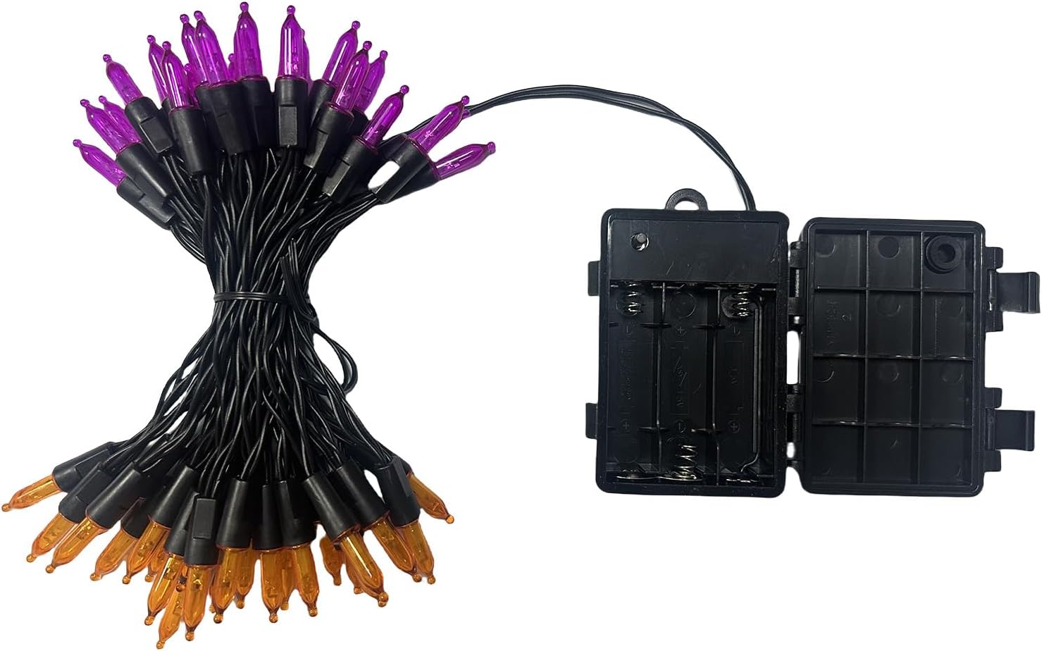 100 LED 2 Pack 38.4FT Orange Purple Lights Battery Operated, 8 Modes with Timer, Halloween Indoor/Outdoor Party Decor for Halloween Eve, Trick or Treat & Halloween Holiday Decor