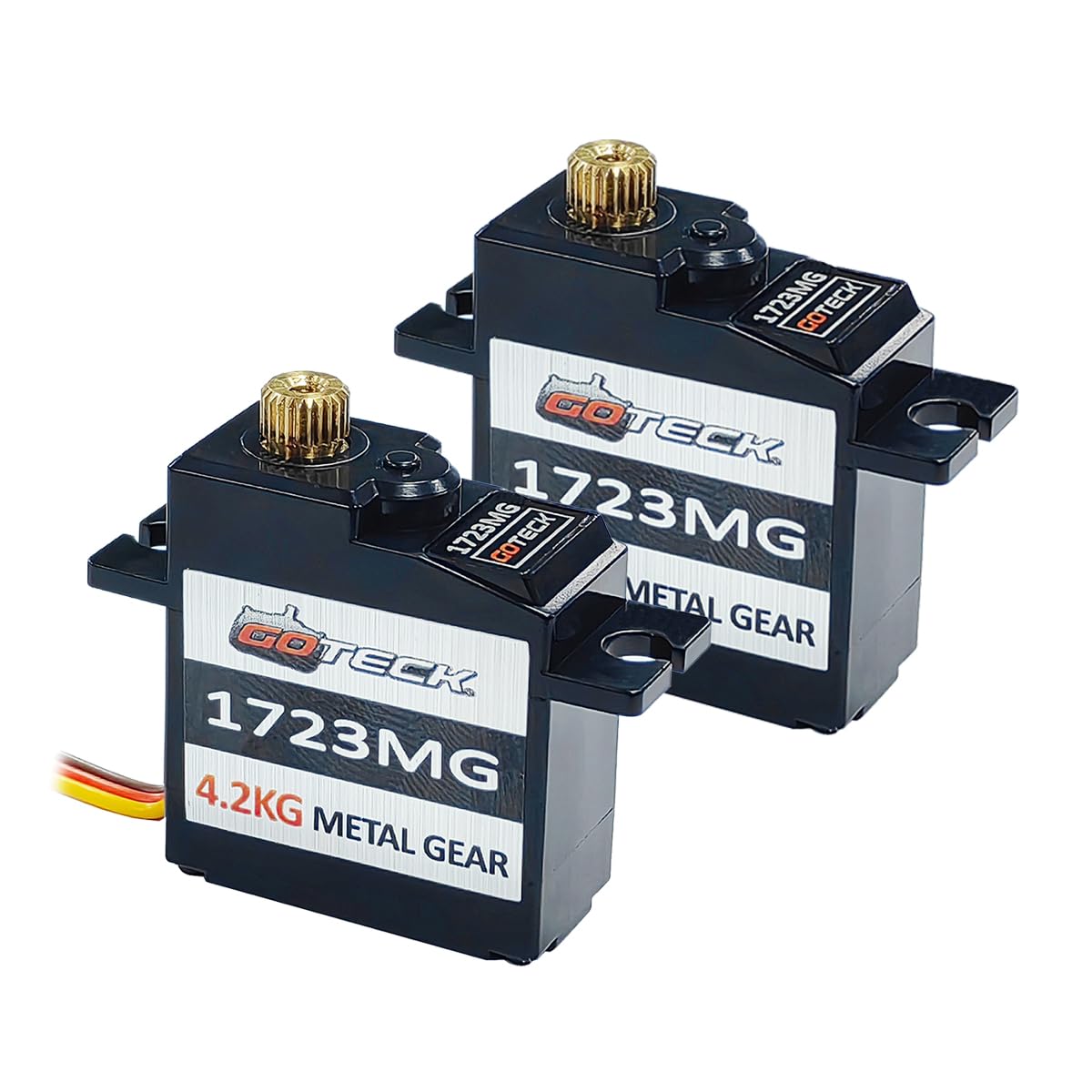 GOTECK 2PCS 17g Full Metal Gear Digital Servo, with 25T Servo Horn for 1/18 1/16 1/14 RC Car Model Boat Fixed-Wing Helicopter Airplane Robot Toy