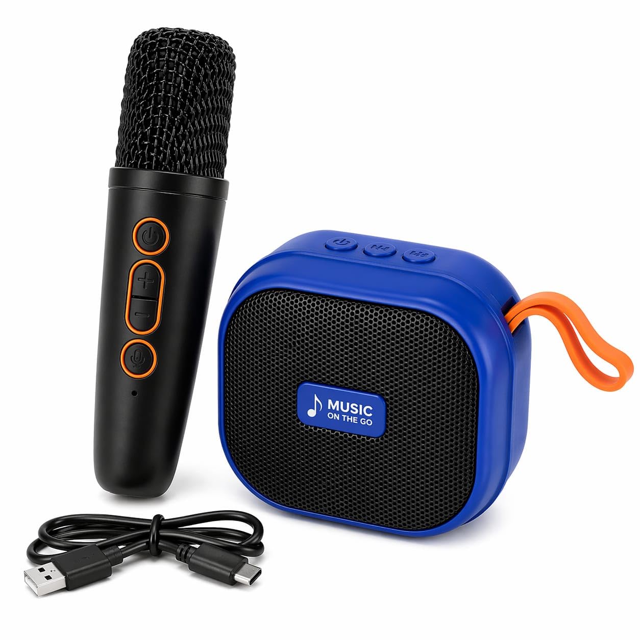 Rechargeable Karaoke Microphone with Portable Bluetooth Speaker, LED Lights, Wireless Mini Singing Mic for Kids and Adults, Birthday Gift-picture-20