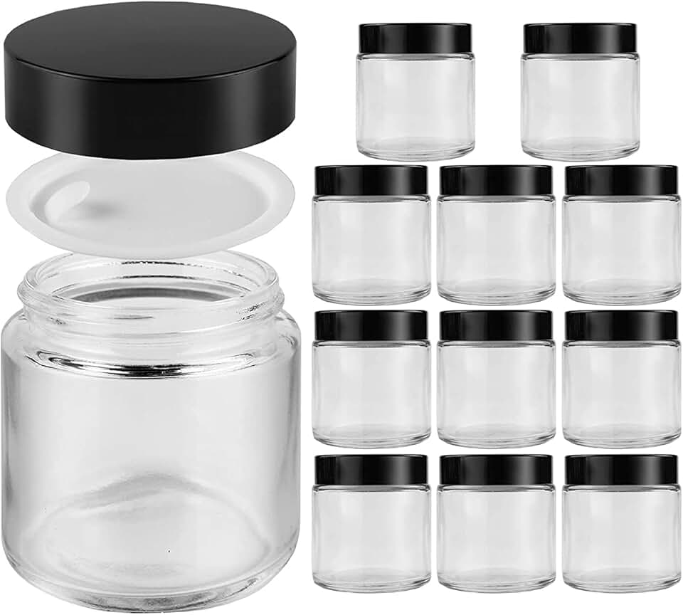 glass makeup jars