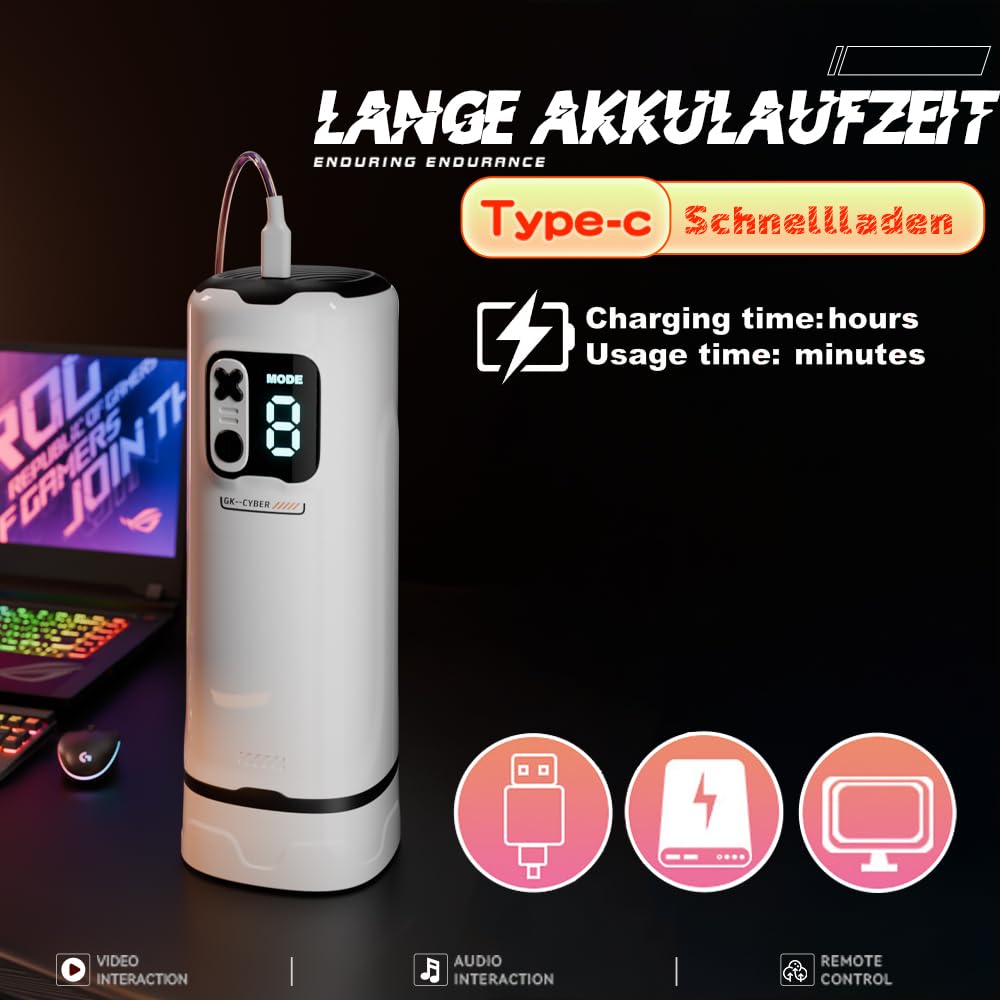 Masturbieren für Männer Elektrisch mit 9 Stöße & Vibrationmodi, 3D Taschenmuschi Blowjob Masturbatoren, Penis Vibrator Trainer für die Männer APP Sexspielzeug