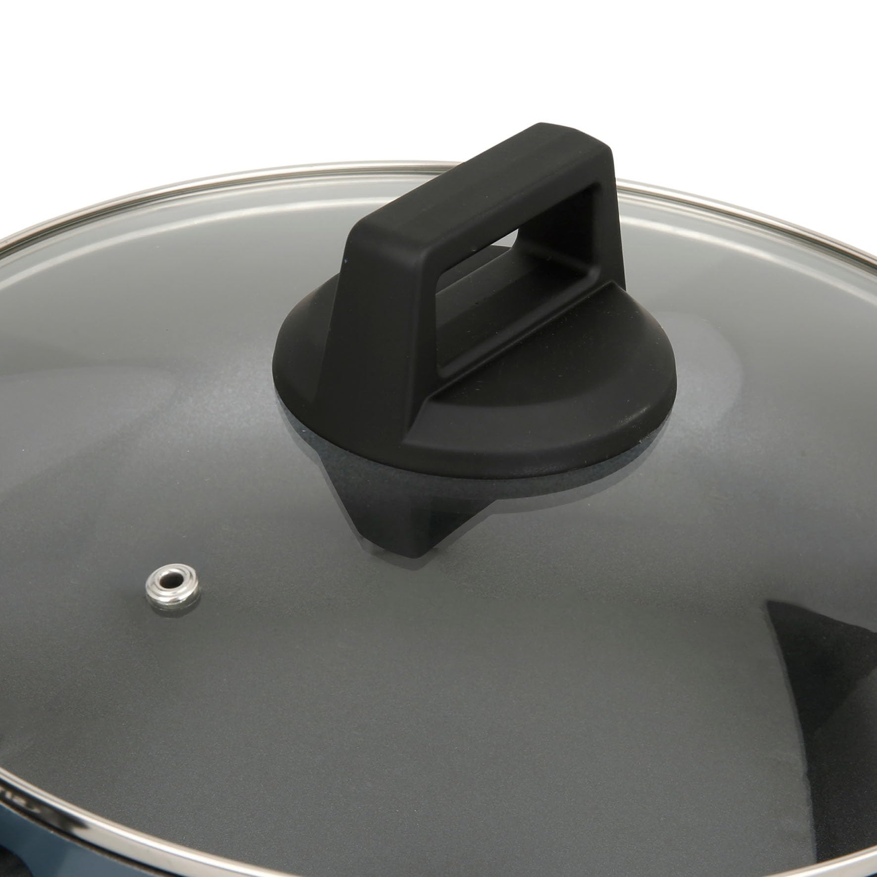 Sitram 715449 Sauteuse Aluminium recyclé RAVIVE Ø 26 cm H 7 cm - Revêtement intérieur Whitford Xylan 2 couches sans PFOA - Coloris Bleu - Avec couvercle vapeur en verre - Tous feux dont induction