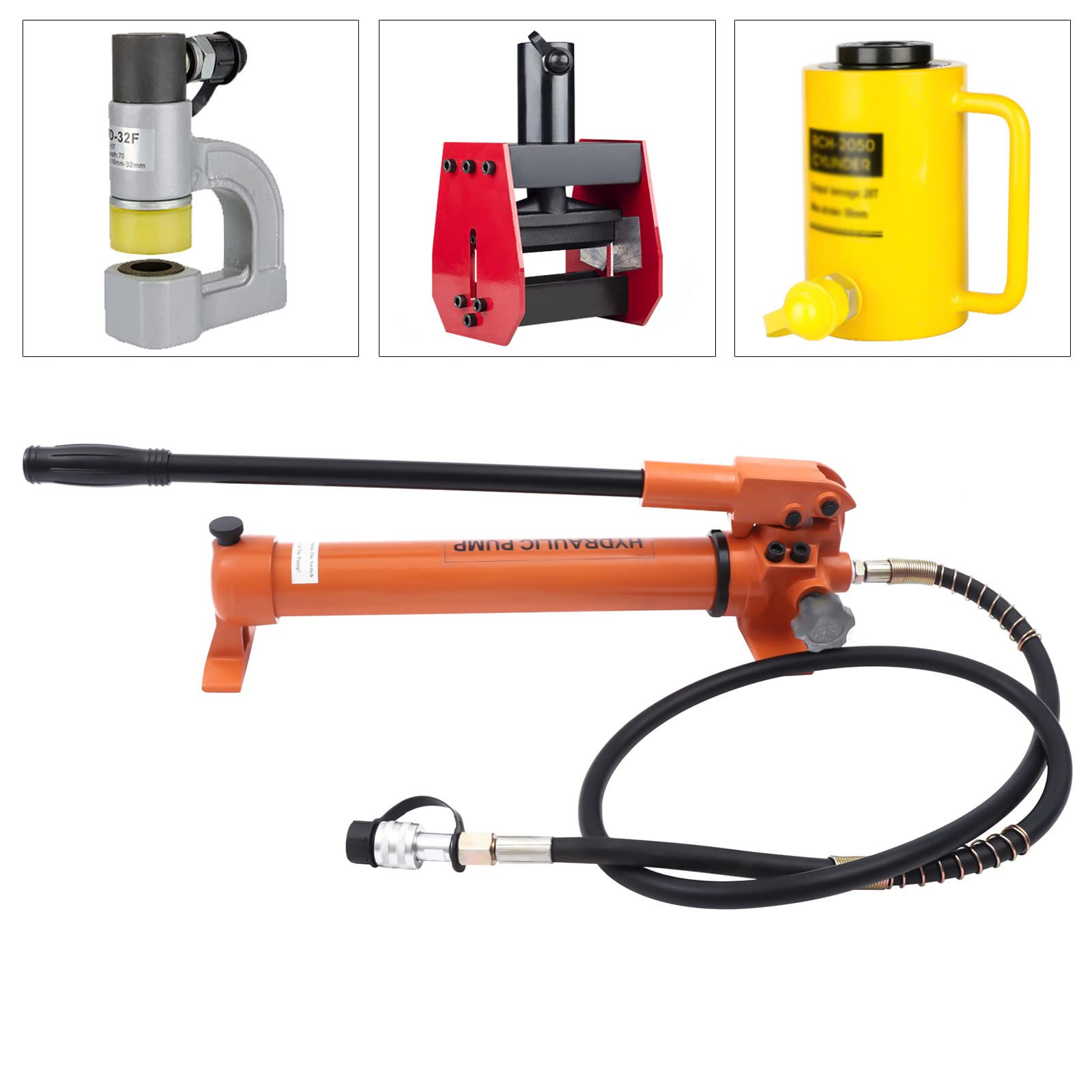 CP-700 Pompa idraulica manuale 900 CC pressa idraulica attacco ZG3/8" pompa a mano raccordo adatto per l'uso con strumenti idraulici come sollevatori cilindrici idraulici