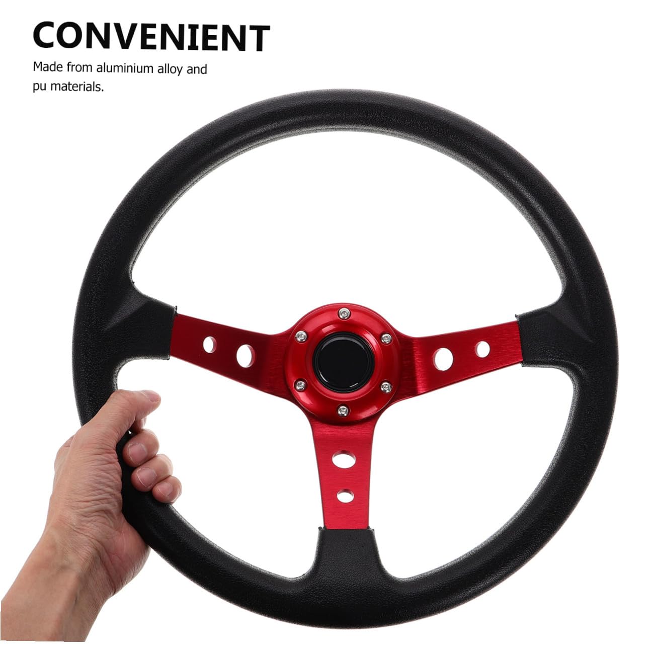 Abaodam Volante Pu Per Auto Sportive e Simulatori Design Karting Con Pulsante Horn Rosso Per Drift e Corse