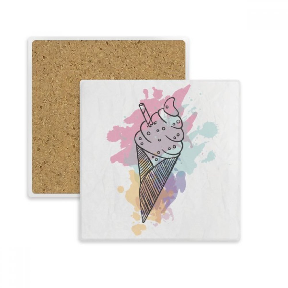 Carré tasse coaster absorbant multicolor pour verres et boissons, décor de table en pierre