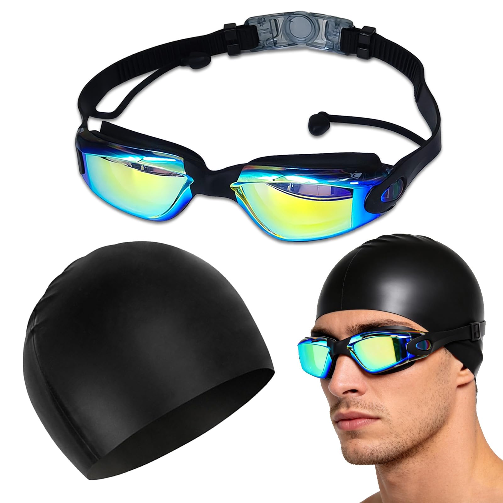 Lunette Piscine Adulte Anti-Buée Et Bonnet De Natation