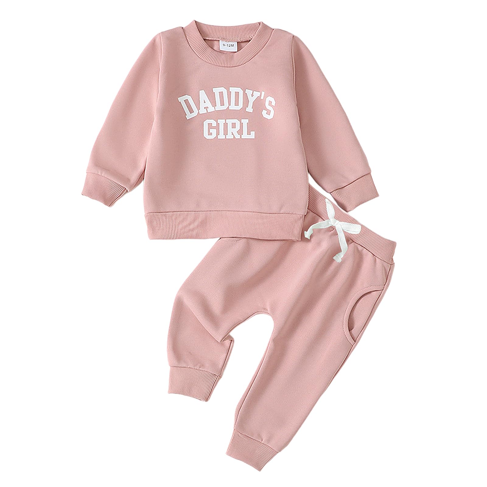 WYTbaby Baby Kleidung Mädchen Neugeborenes Outfits Langarm Pullover Sweatshirt Und Lange Hosen Daddys Girl Hosen Herbst Winter Outfit für 3 Monate-3 Jahre