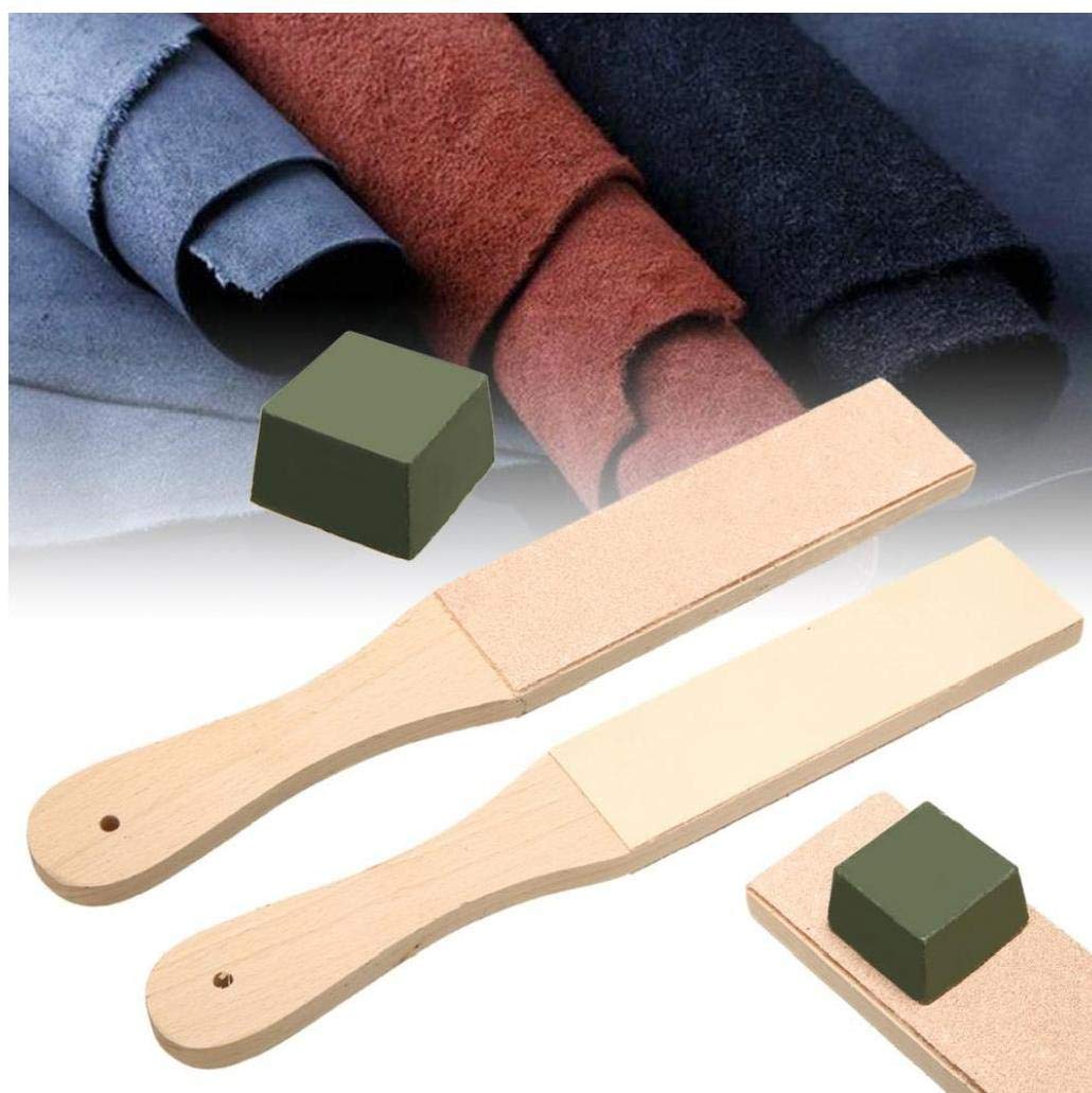 Dual Sided Leather Blades Strop Cutter Razor Sharpener Polishing Board Sharpen Leathercraft Tools Polishing Set