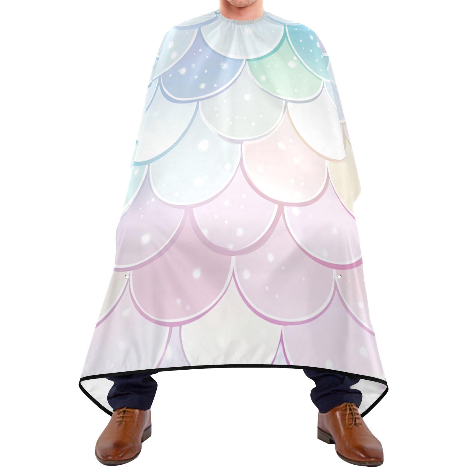 Hezely Mermaid Scales Hair Dye Cape, Barber Cape for Adults,Waterproof Salon Cape,Waterproof Hairdressing Styling Hair Cutting, 65