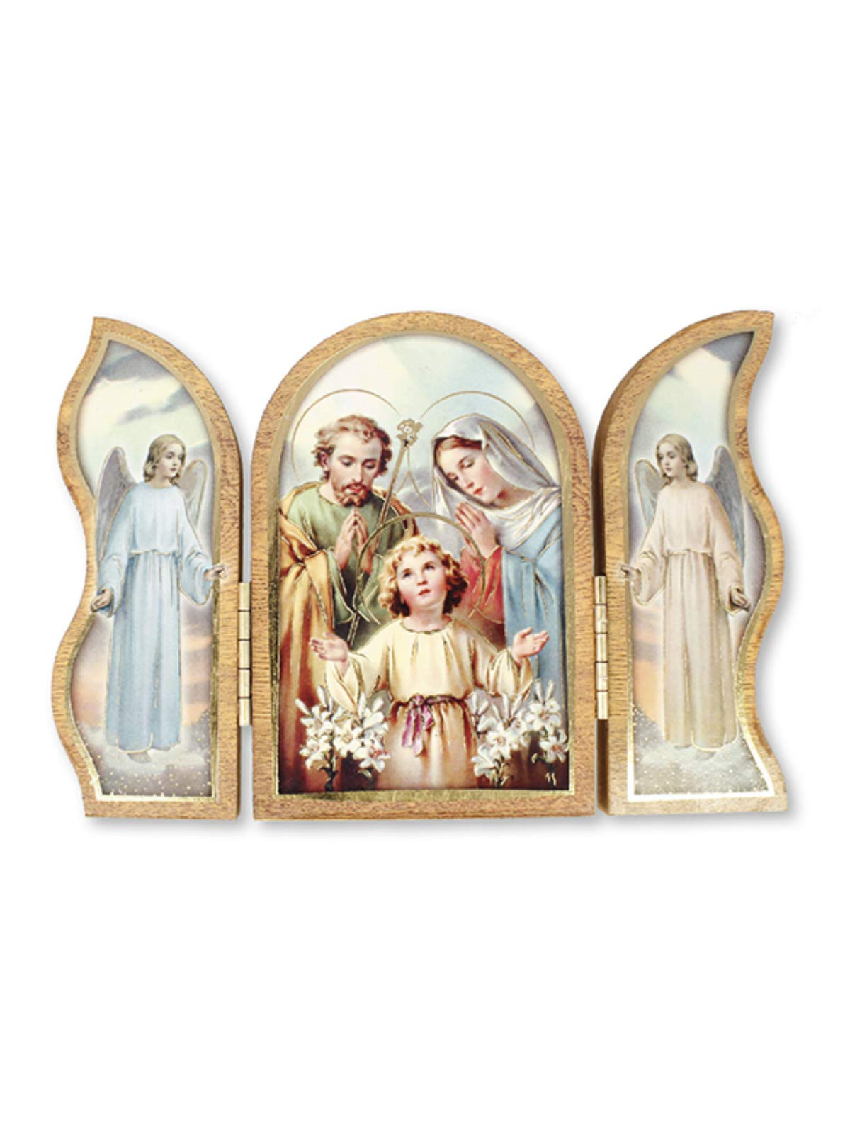 CBC Holy Family Folding Plaque or Triptych with Gold Highlights