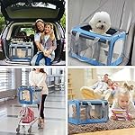 Large Cat Carriers Dog Soft Sided Carriers Cat Soft Sided Carriers Airline Approved Kitten Carrier Reptile Carrier Squirrel Carrier Guinea Pig Carrier(Large_Blue) - Image 4