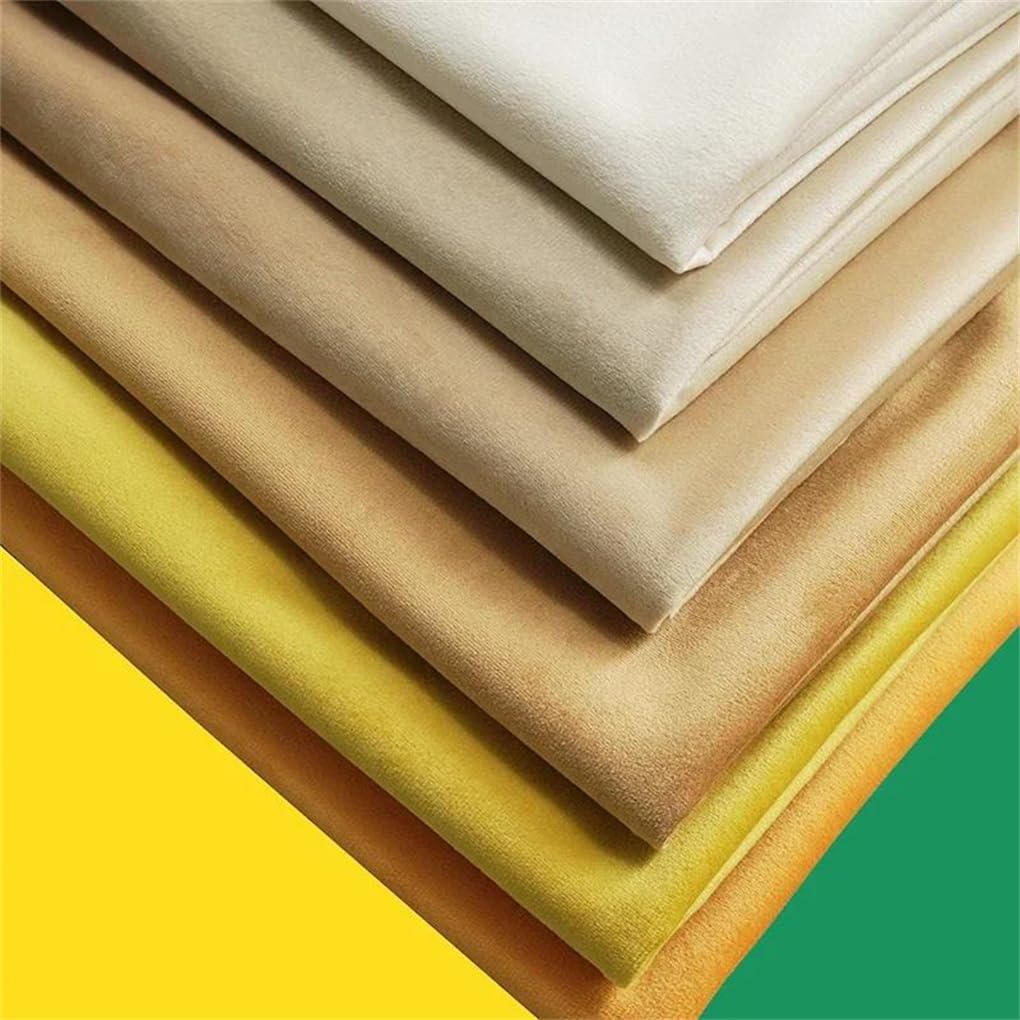 Elastyczna tkanina welurowa, Wielokolorowa aksamitna tkanina rozciągliwa 100 cm x 155 na odzież i tekstylia domowe(Beige Lighttan)