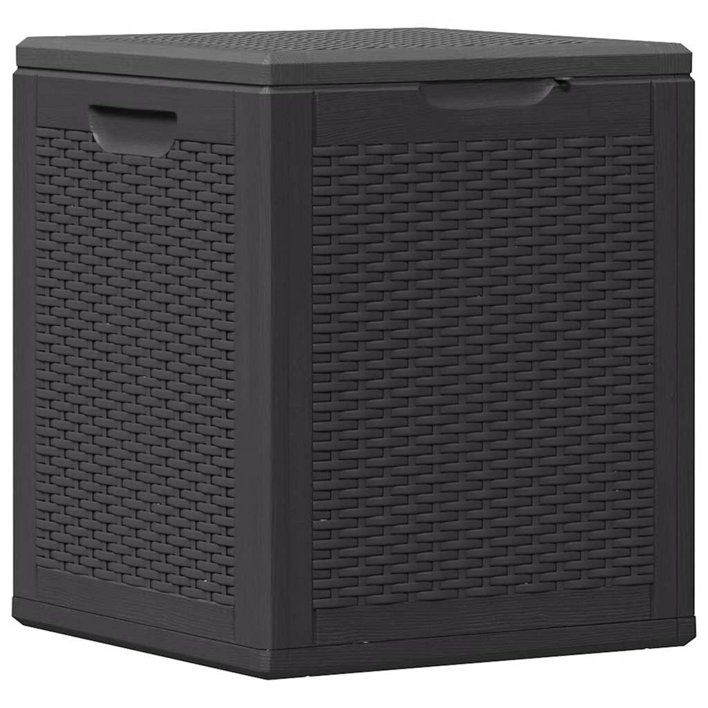 vidaXL Garden Storage Box 90L Black PP Rattan - Weather & UV Resistant Outdoor Storage Chest