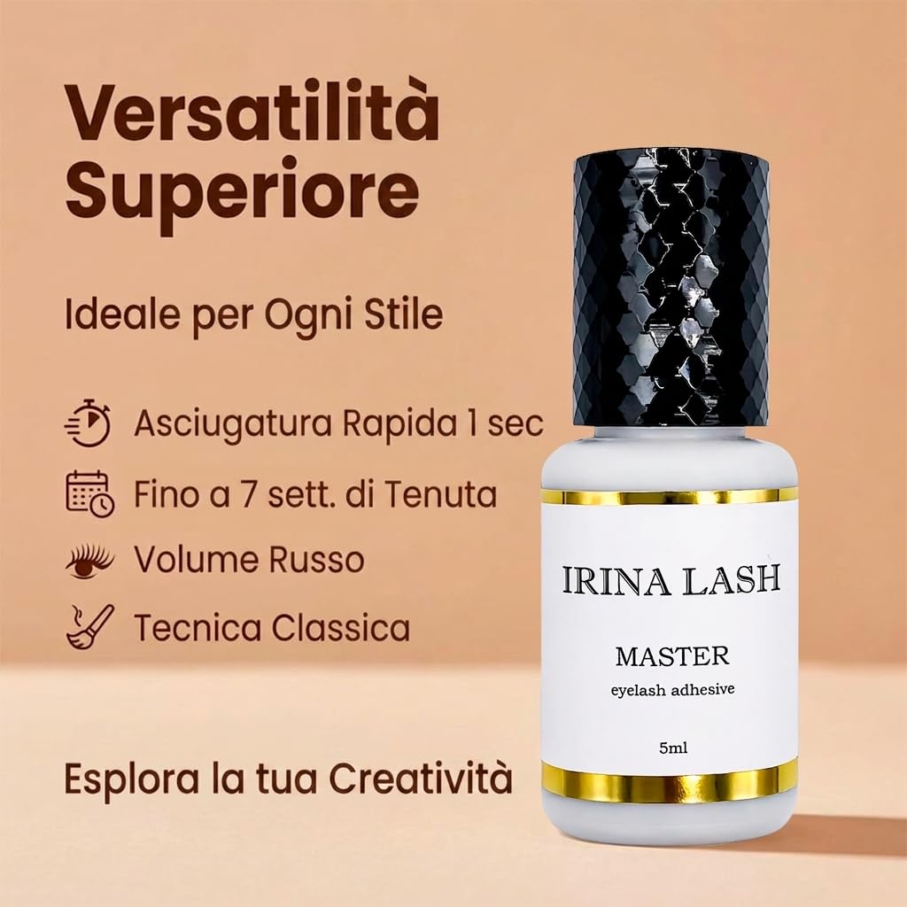 Irina Lash Colla per ciglia Extension Volume Master 5 ml nero Asciugatura rapida 1 secondo