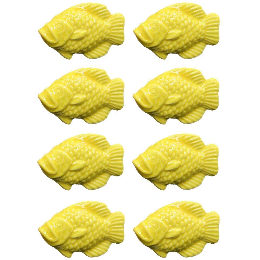 Klamki do drzwi, ceramiczne klamki do drzwi, uchwyt do szafki, 8 szt. Uchwyt do drzwi Ceramiczny uchwyt do szuflady Gałki do szuflad, gałka ceramiczna Nowoczesna szuflada szafki Ryby ciągnie Uchwyty m