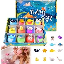 2026 New Bath Bombs Gift Set, 12pcs Bath Bombs for Kids with Toy Inside, Colorful Bubble Bath for Kids Safe, Best Birthday, Party, Bath Bombs Gift Set for Girls and Boys Blue