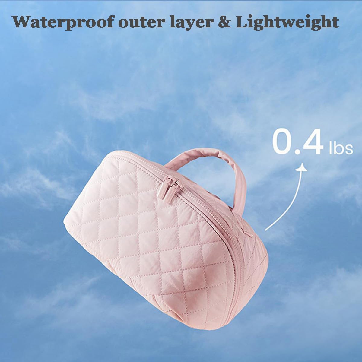 Travel Makeup Bag, 180° Lay-Flat Design, The 2-Piece Set, Multi-Pocket Spacious, Wide-Open View, Travel Makeup Bag for Woman, with Multiple Layers, Portable Storage Bag (Black)
