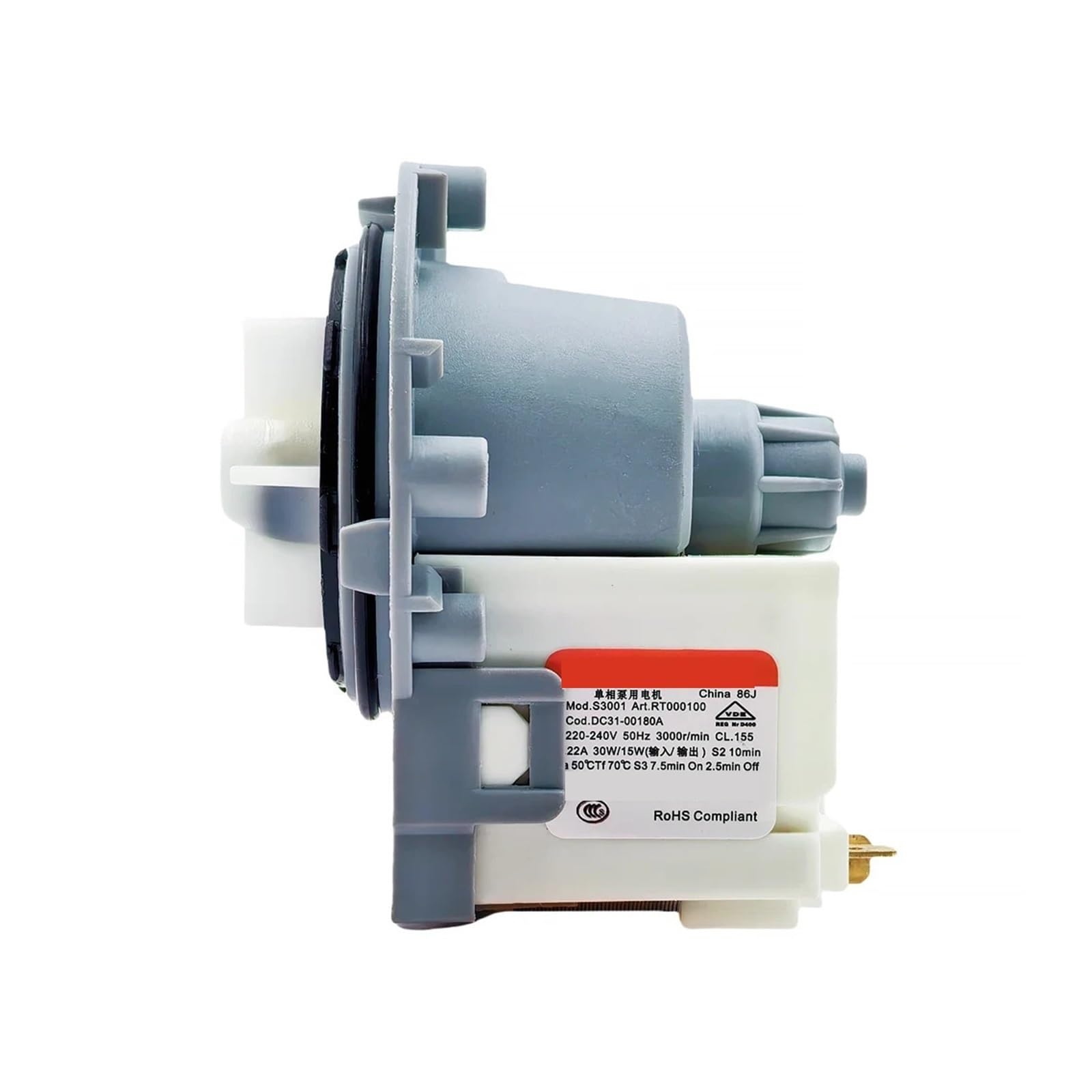 Washing Machine Drain Water Pump Assembly, Compatible for Samsung，DC31-00180A 220-240V Drainage Motor Washer Parts