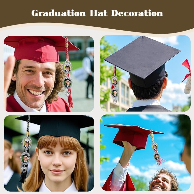 Personalized Graduation Tassel Photo Charm Custom Memorial Graduation Cap Tassel - Image 5