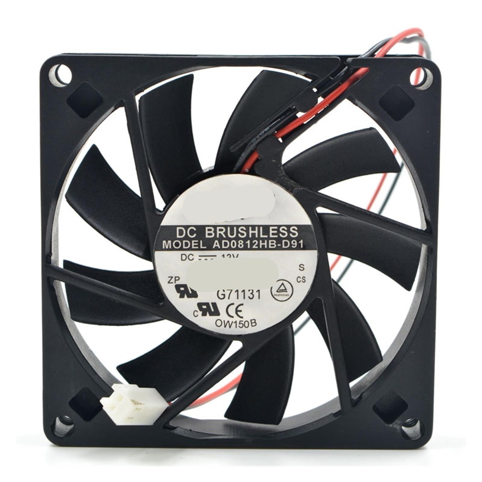 Ventilador de refrigeración AD0812HB-D91 de 12 V CC con 2 cables y medidas de 80x80x15 mm
