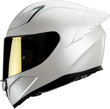 HAX Onix Full Face Motorcycle Helmets for Men Motorbike Helmets with Pinlock Ready DOT Approved Comfortable Fit White XXL
