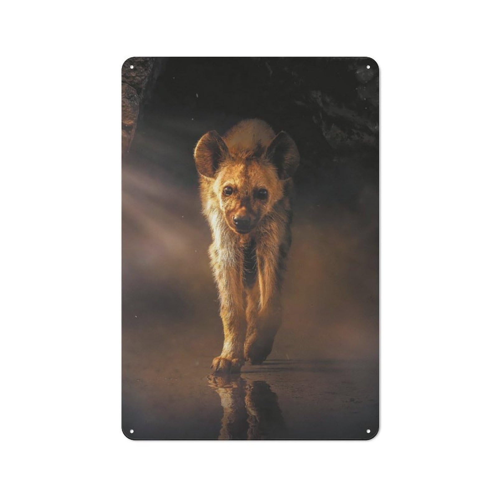Lonely Hyena Tin Wall Plaque 30x20cm, Barn Style Rustic Kitchen Decor for Farmhouse Kitchen, Pantry Or Dining Area