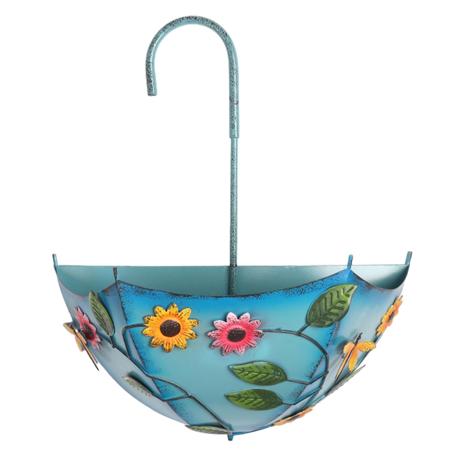 Tuxoiou Umbrella Shaped Planter, Hanging Planters with Drainage Inverted, Vintage Creative Decorative Plant Basket for Patio Porch Backyard Courtyard Terrace Balcony Blue