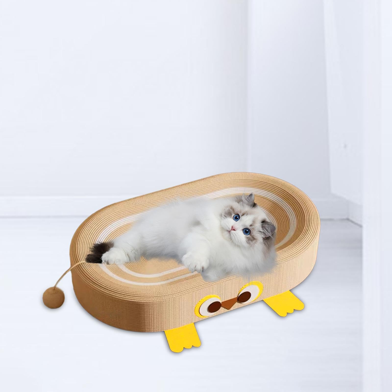 Cama rascadora para Gatos de sisal, Tabla rascadora para Gatos, Almohadilla para rascar para Gatos medianos y Grandes, 1 Pelota de Juego