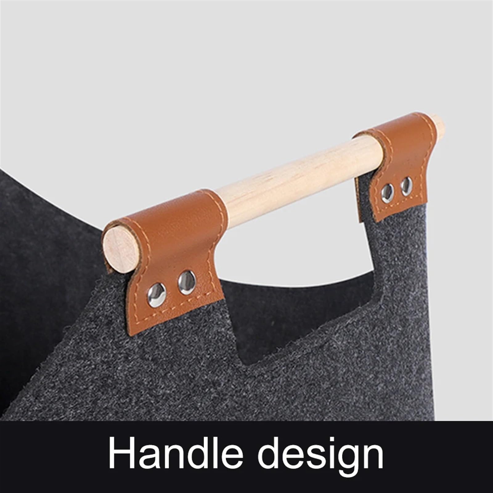 Cesto Pieghevole in Legno con Manici in Legno Cesto portaoggetti Pieghevole for Vestiti da 57 Litri Borsa Porta Legna da ardere di Grande capacità
