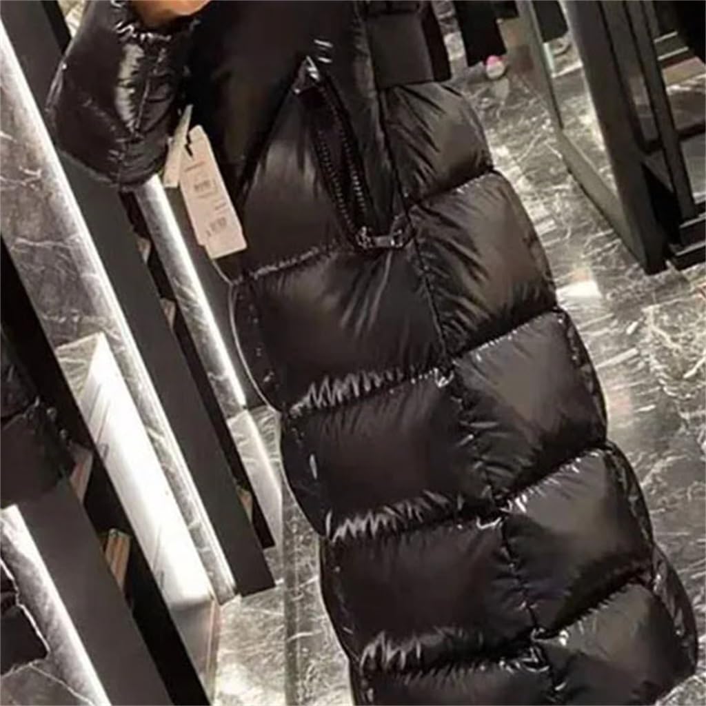 Women's Winter Super Warm Hooded Down Jacket Long Sleeve Mid-Length Thickened Coat
