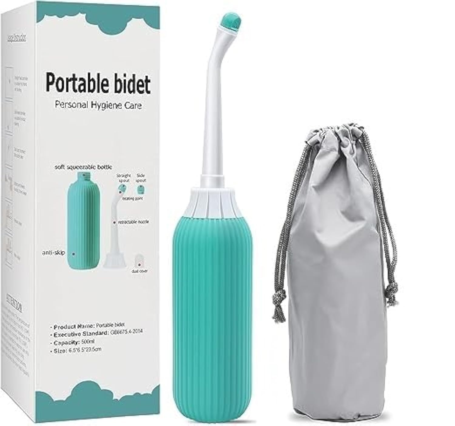 Premium Portable Bidet Travel Shattaf Portable Bidet 500 ML Water Bottle for Toilet Bathroom for Men Women Kids Postpartum Personal Health Care شطاف المسافر Faucet