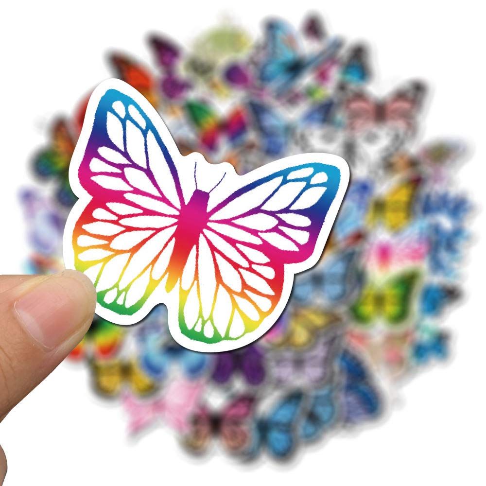 TX 50 x Unique Fashion Butterfly Stickers for Laptop Motorcycle, Skateboard, Luggage Stickers - Image 4