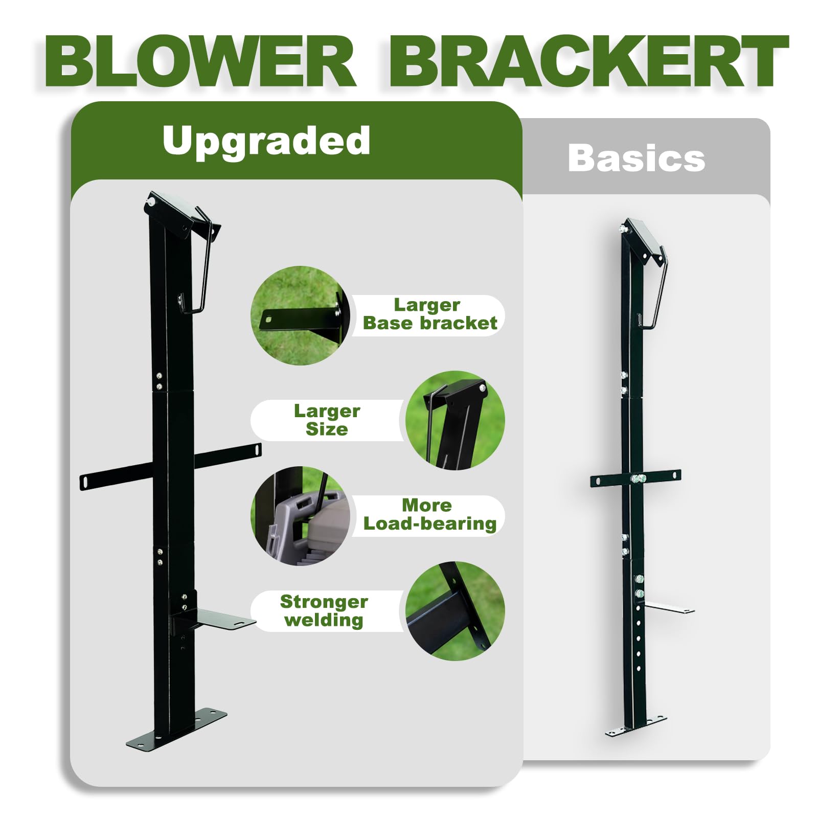 Porte-feuilles robuste pour remorques | Support de souffleur de feuilles compatible avec Stihl | Support de rangement réglable pour souffleurs de feuilles de 55,9 à 66 cm | Accessoires de remorque