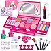 Lubibi Unicorno Set Trucco per Bambini 15 Pezzi Sicuro e Lavabile Kit di Cosmetici Veri per Bambini con Borsa per Cosmetici Regalo di Compleanno di Natale Giocattolo per Ragazze età 456789