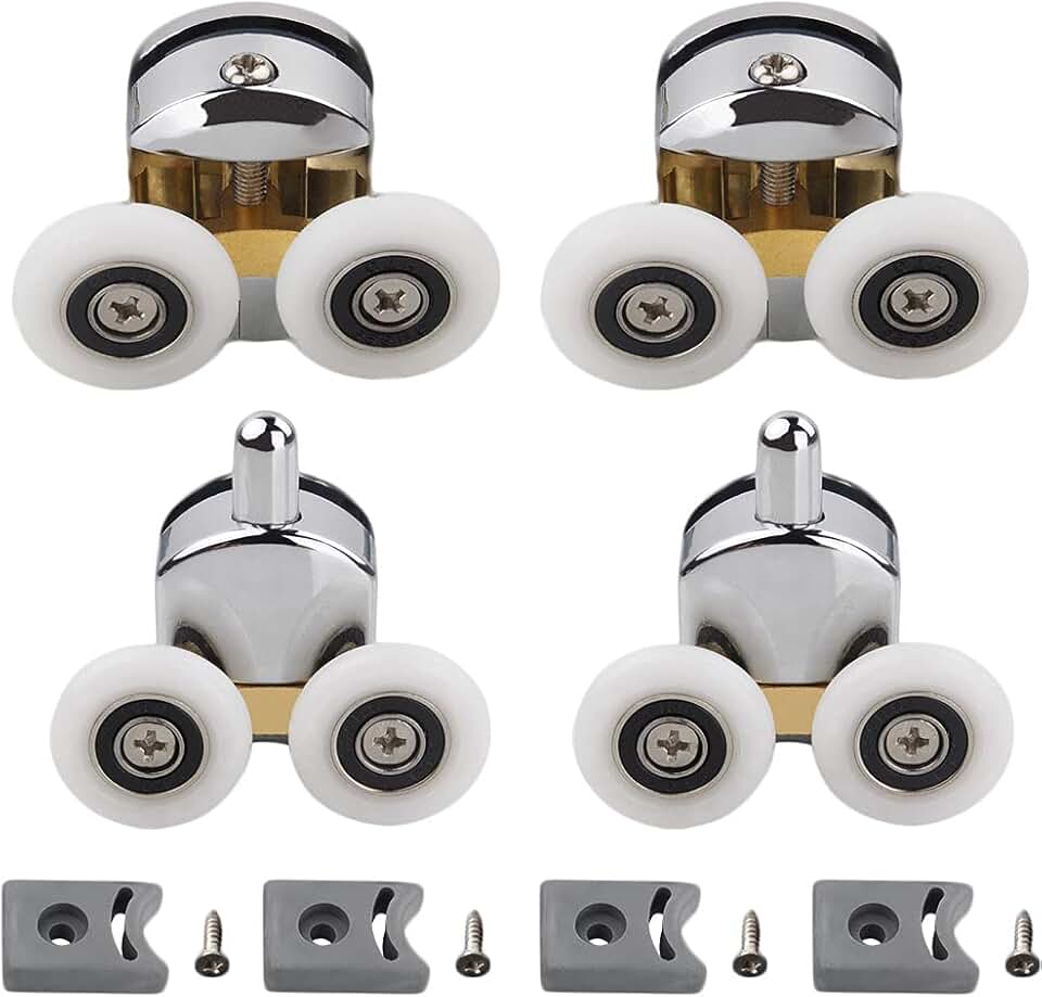 Kit Vis Inox Pour Boîte à Douche Disenia – Roues De Patins, Chariot, Fixation