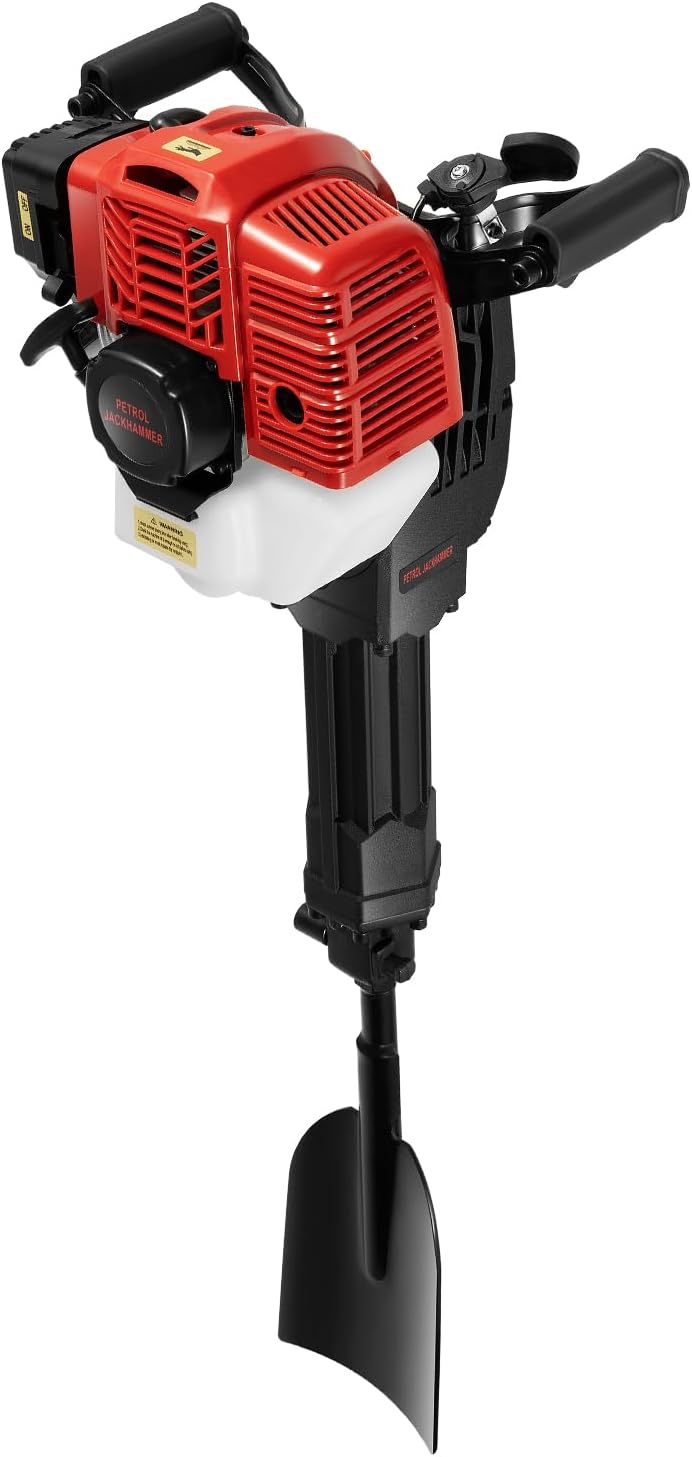 52CC 2-Stroke Garden Tree Digger 1900W 6500RPM Portable Excavator Trench Digger Fence Plant Soil Dig Powerhead Post Hole Digger Handheld Trencher Digger Machine for Garden Farm