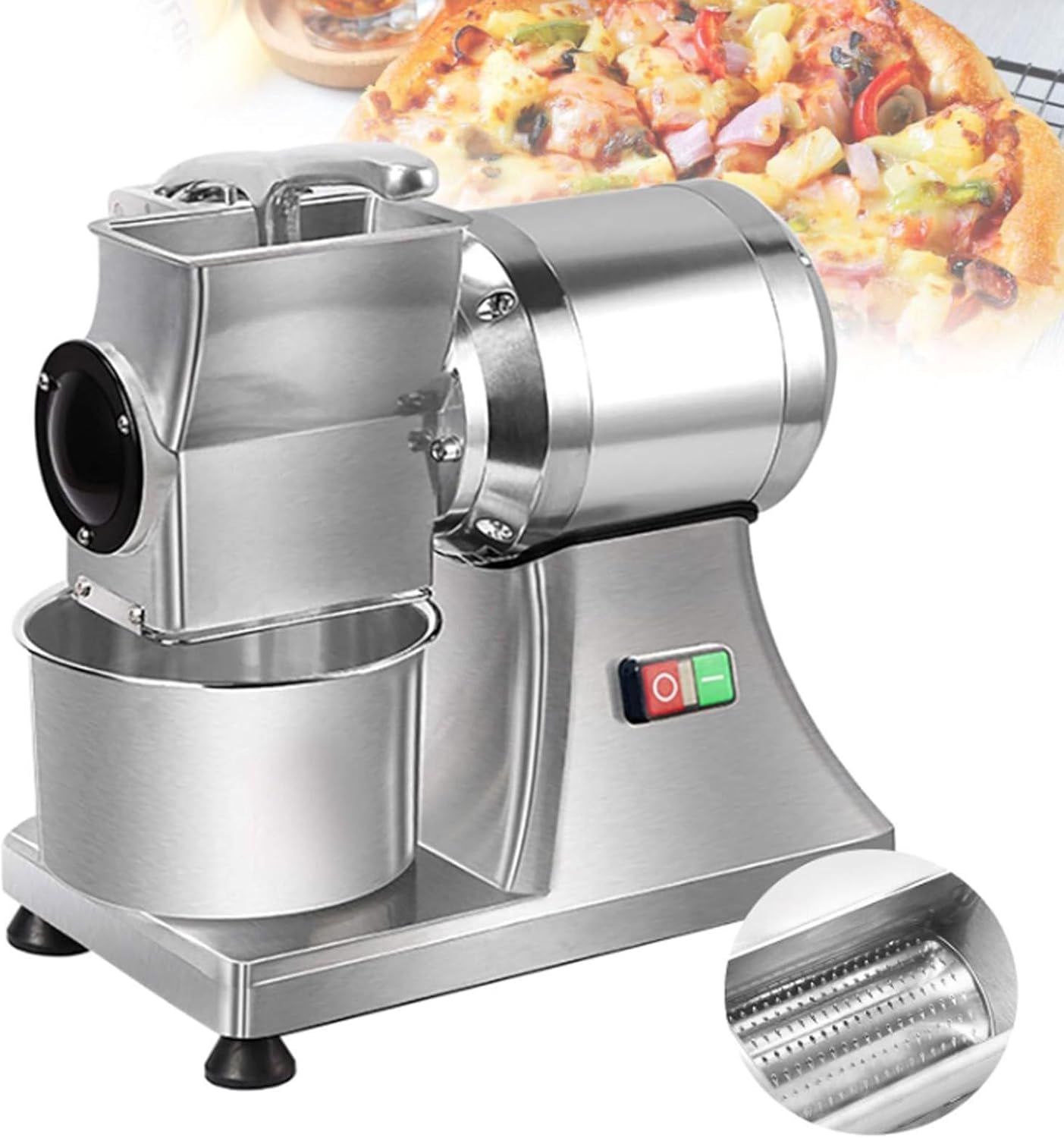 Commercial Electric Cheese Grater Electric Rotary Cheese Shredder 550W 40 kg h Easy to Clean 304 Stainless Steel