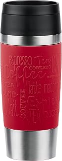 Askshy Emsa N20204 Travel Mug Classic Isolierbecher 0,36 Liter | Neuer Komfort-Schraubverschluss | Edelstahl | 4h heiß und 8h Kalt | 100% dicht | spülmaschinenfest | 360°-Trinköffnung | Dunkelrot