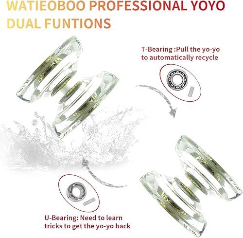 Miniatura 2 de WATIEOBOO Yoyo Crystal Responsive Yoyo para niños Yoyo profesional sin respuesta para principiantes reemplazo intermedio avanzado sin respuesta para