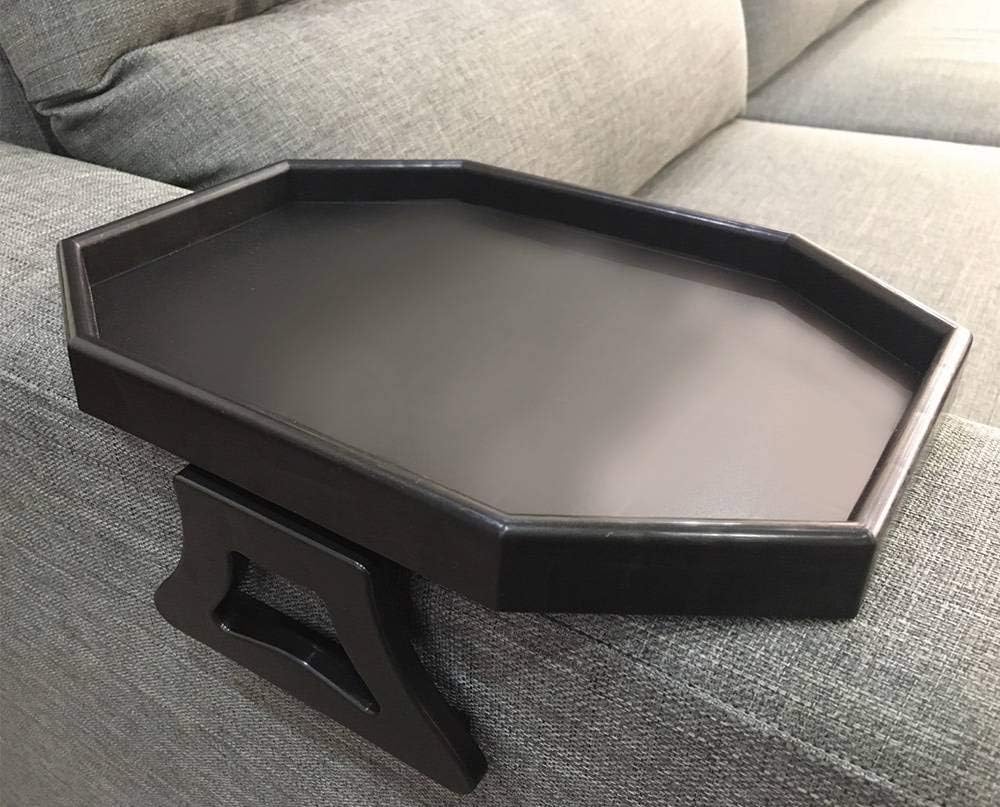 Sofa Arm Clip Table, Armrest Tray Table, Drinks/Remote Control/Snacks Holder (BLACK) …