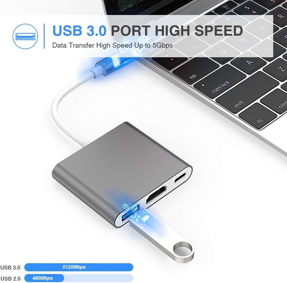 Adaptador Dex Para Samsung Usb 3.1 Tipo C Hub Thunderbolt 3.0 X Hdmi Usb 3 4k Prata - CompleteStore®
