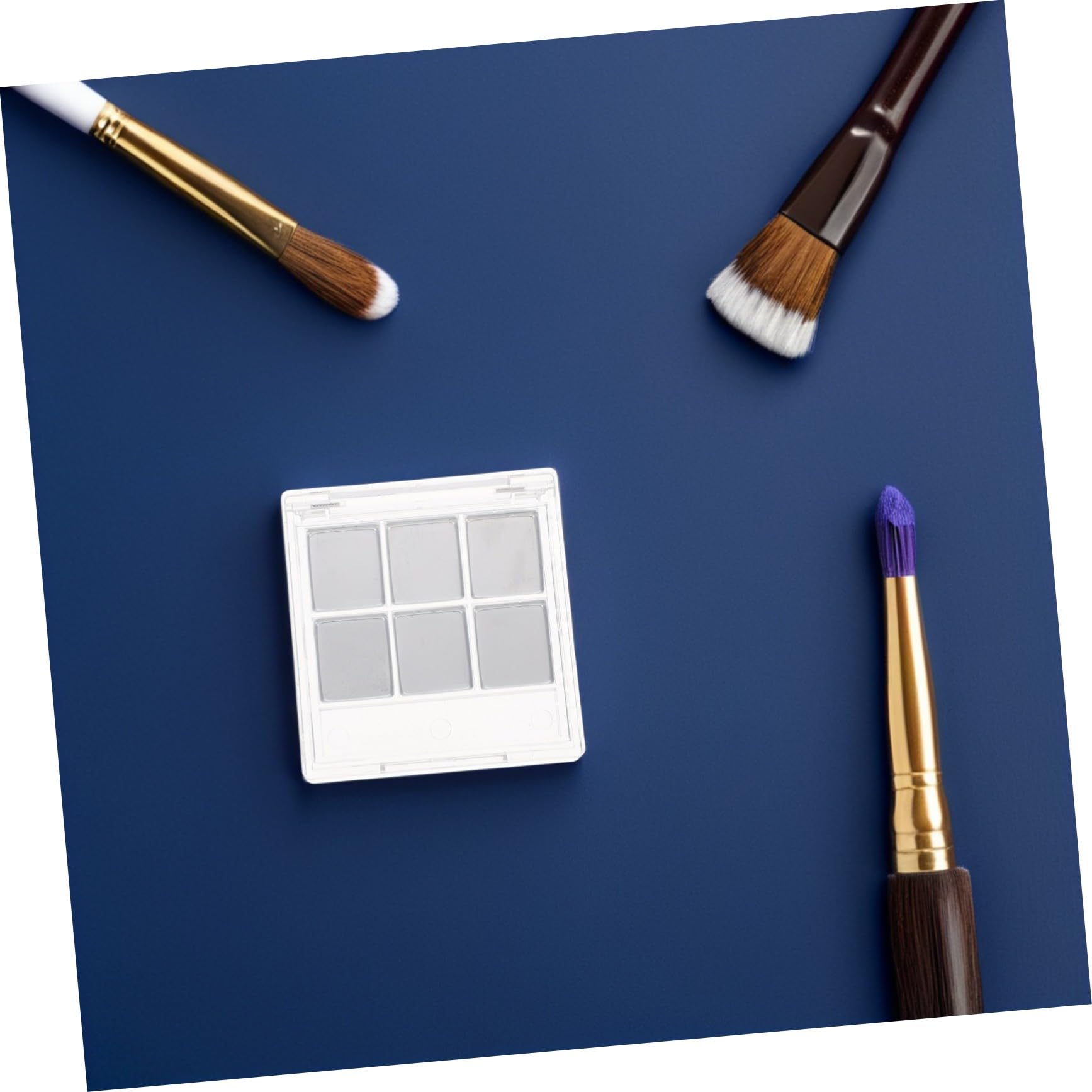 12 Juegos Paleta Vacía para Sombras de Ojos Transparente con Compartimentos y Soporte para Brochas Estuche Portátil para Almacenamiento de Maquillaje DIY Organizador Resistente