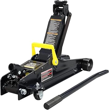 2.5 Ton 5,500 lb Low Profile Hydraulic Floor Jack - Single Piston Quick Lift Pump Service Jack - Heavy Duty Trolley Jack for Cars & SUVs - T825051, Black