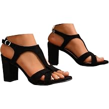 Low Heels for Women Open Toe Strap Dress 2.95 Inch Stiletto Heels Sandals Women's Block Low Chunky Heel Cutout Strappy Sandals Slip On Summer Dress Prom Party Wedding Pump Heeled Shoes
