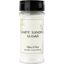 Olive & Vine White Sanding Sugar, Sweet Finish, For Baking & Decorating, Rich Tradition, Authentic Taste, For Global Recipes 7.2 Ounce