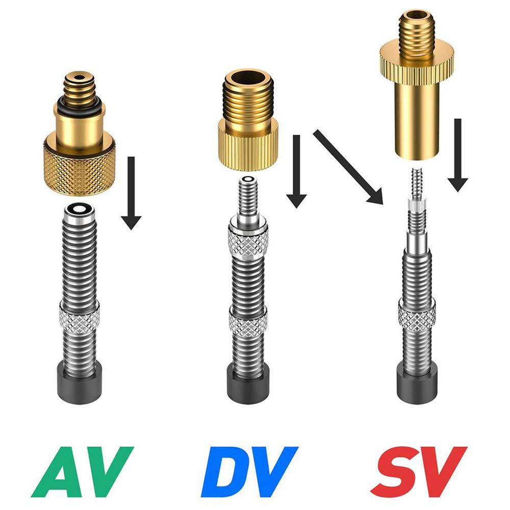 8-teiliges Fahrradventil Adapter Set | Universal Für Autoventil, Dunlop, Presta Mit Verlängerung