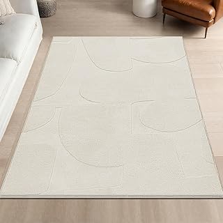 SHACOS Soft Cozy Fluffy Abstract Geometric High Low Pile Area Rugs 3'x5'...