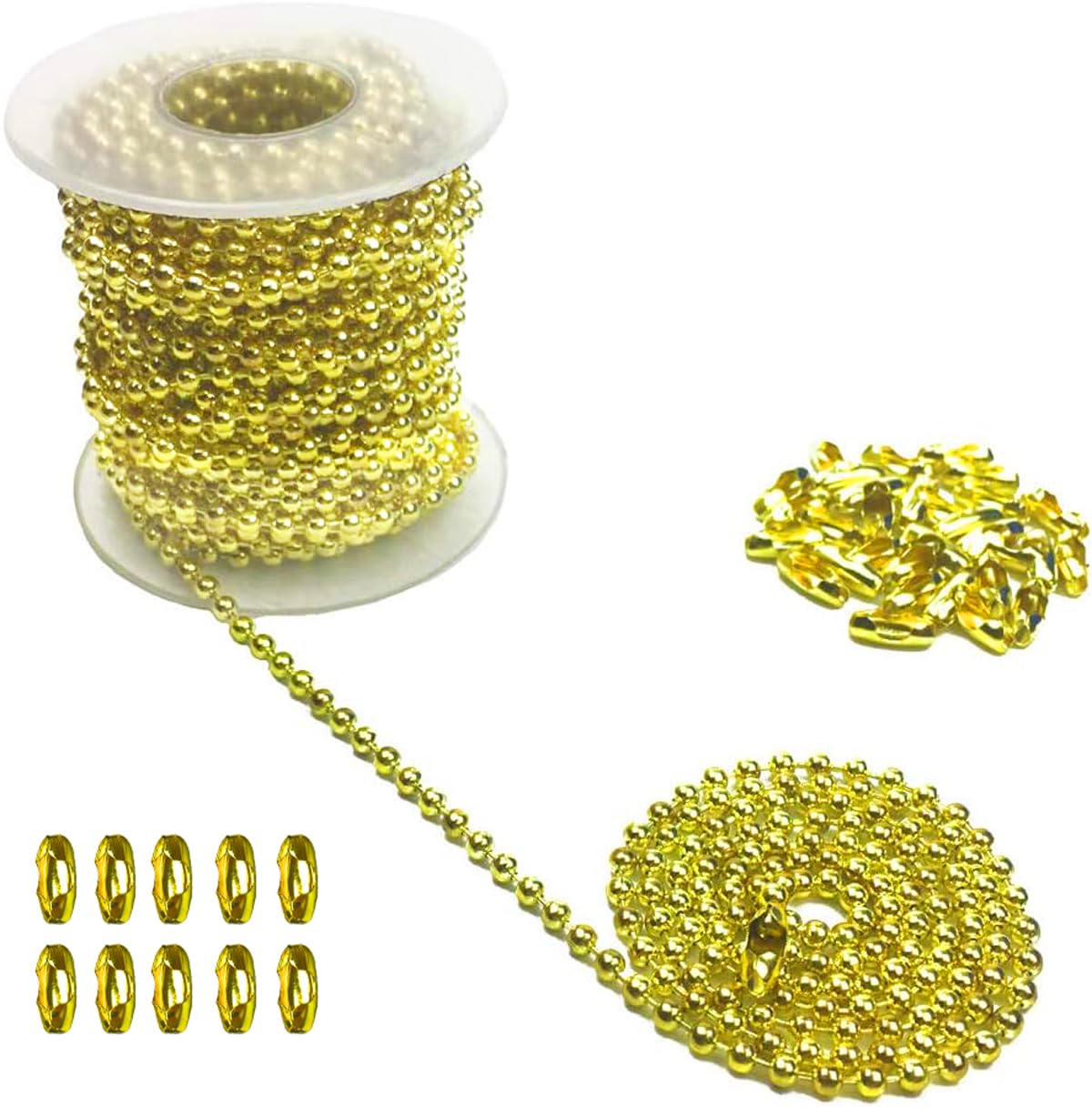 30 Feet 3.2mm Beaded Ball Chain, Ceiling Fan Pull Chain Extension
